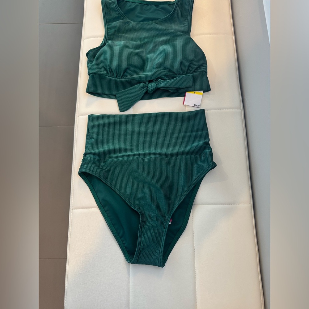 Green Ribbed Bikini Set - Picture 8 of 12